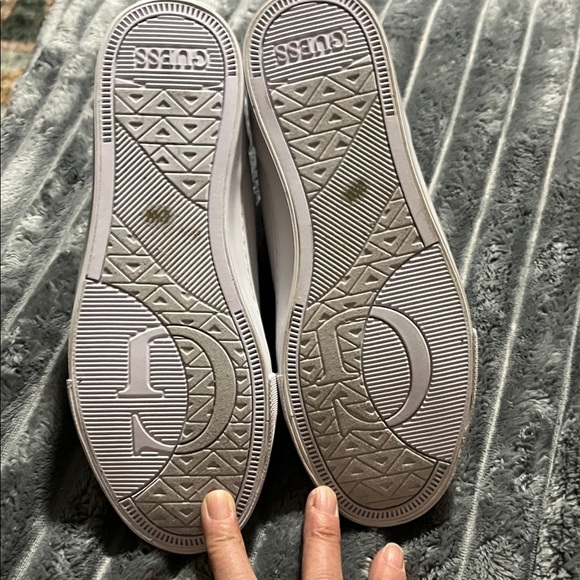 Guess White and Silver High-Top Sneakers - Picture 6 of 8